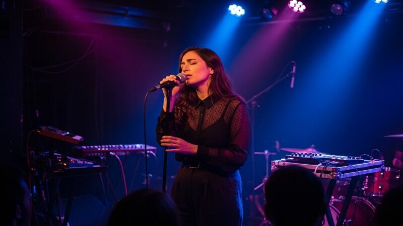 Yasmine Hamdan of Soapkills performing — pioneers of Beirut's underground electronic music scene